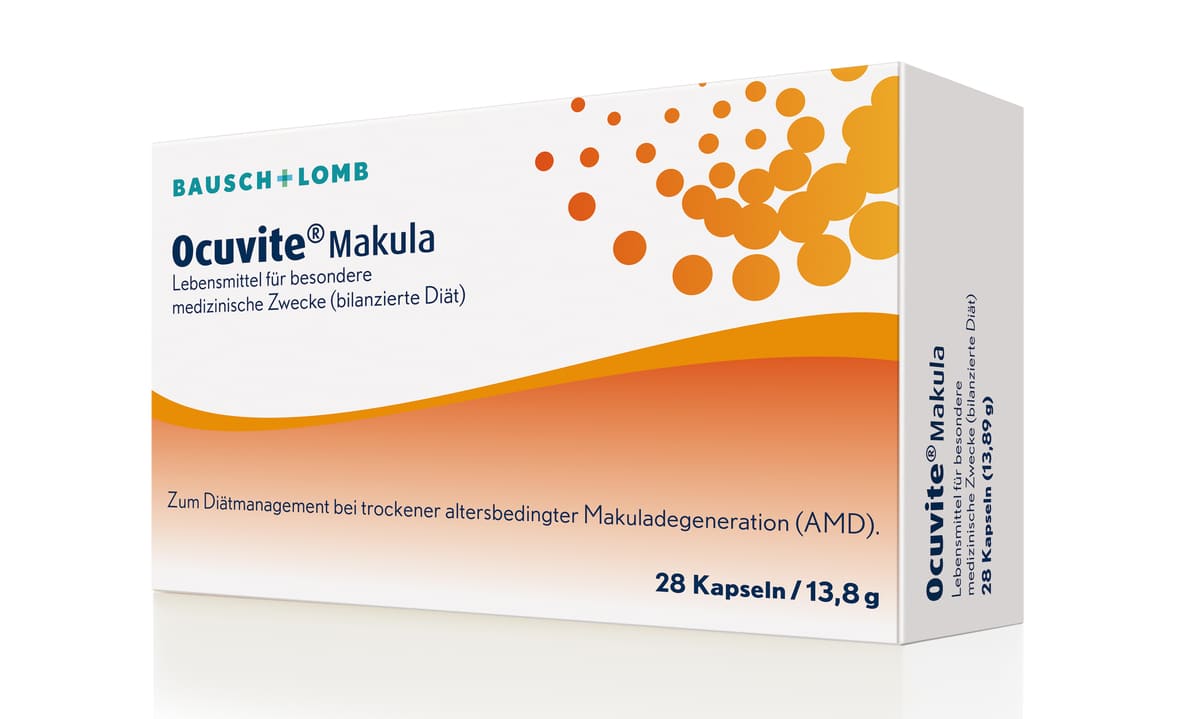 Ocuvite® Makula – Zum Diätmanagement bei trockener altersbedingter Makuladegeneration (AMD)