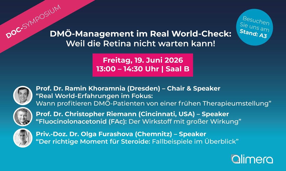 DMÖ-Management im Real World-Check: Weil die Retina nicht warten kann! Lunch-Symposium im Saal B auf der DOC 2026
