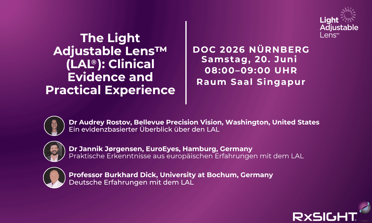 Prof. Burkhard Dick, Europas erster LAL®-Chirurg, leitet Early Bird Symposium auf der DOC