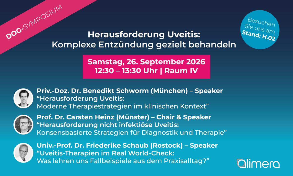 Herausforderung Uveitis: Komplexe Entzündung gezielt behandeln – Lunch-Symposium im Raum IV auf der DOG 2026