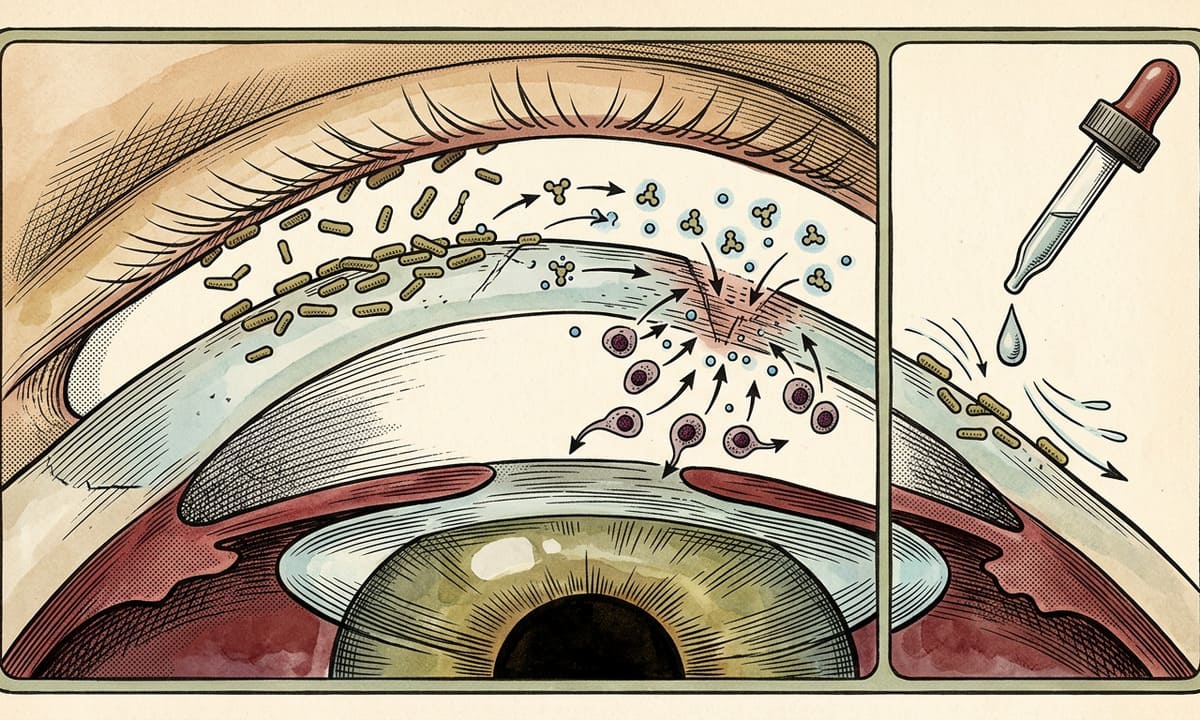 Lebende Augentropfen? Gentechnisch veränderte Bakterien fördern Hornhautheilung
